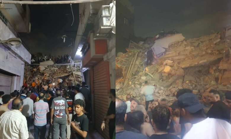 انهيار عقار مكون من 5 طوابق في السيدة زينب.. والدفاع المدني يكثف جهود الإنقاذ 1 انهيار عقار مكون من 5 طوابق في السيدة زينب